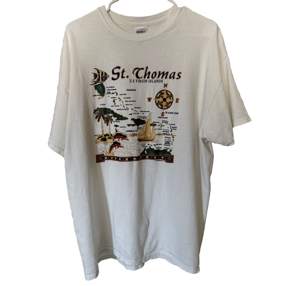 COPY - Vintage Women's T-Shirt St. Thomas, US Virgin Islands White Logo Unisex …
